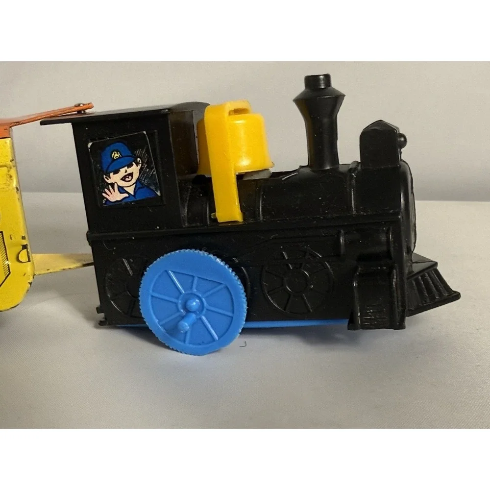 Vintage Wind Up Comic Zig Zag Western Express Tin Toy Train Working Collectible